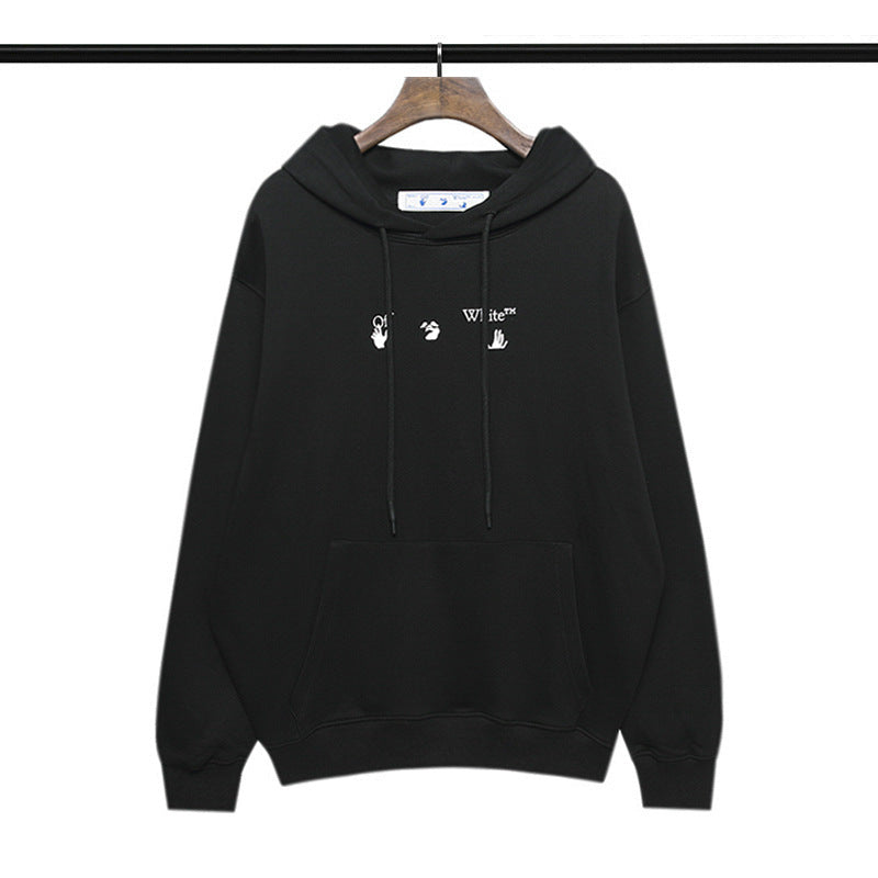 off White Hoodie Autumn and Winter Printed Long-Sleeved Hooded Terry Sweater