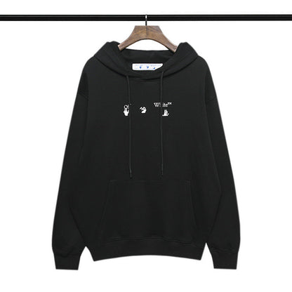 off White Hoodie Autumn and Winter Printed Long-Sleeved Hooded Terry Sweater