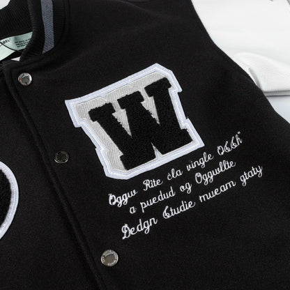 Off White Jacket Spring and Autumn OW Moon Letter Pattern Baseball Jacket Jacket