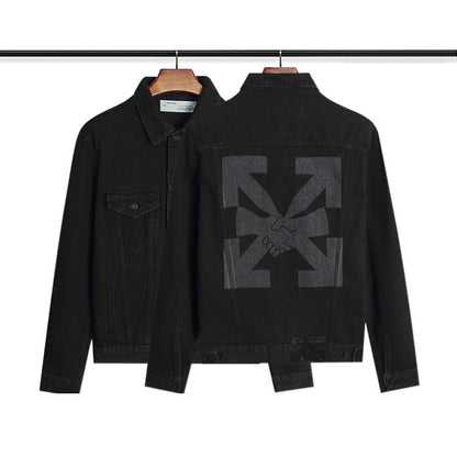 Off White Coats Spring And Autumn Denim Jacket Ow Men'S And Women'S Casual Jacket