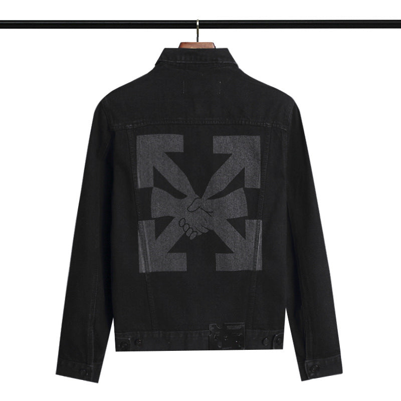 Off White Coats Spring And Autumn Denim Jacket Ow Men'S And Women'S Casual Jacket
