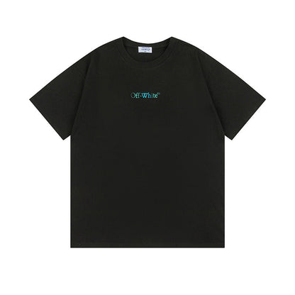 Off White T Shirts OW gradual change Arrow Pattern Crew Neck Pullover Short Sleeve