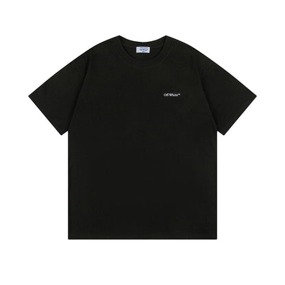 Off White T Shirts OW Botanical Flower Pattern Crew Neck Pullover Short Sleeves