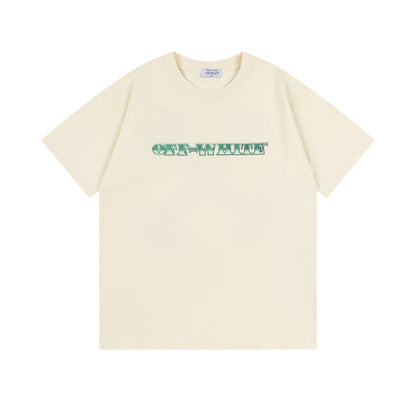 Off White T Shirts OW Money Arrow Pattern Crew Neck Pullover Short Sleeves