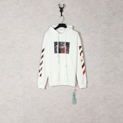 off White Hoodie Printed Men's Women's Pullover Ow Casual Loose Coat