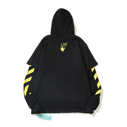 off White Hoodie Autumn Printed Loose Hooded Sweater Jacket
