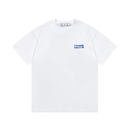 Off White T Shirts OW Graffiti Arrow Pattern Crew Neck Pullover Short Sleeves