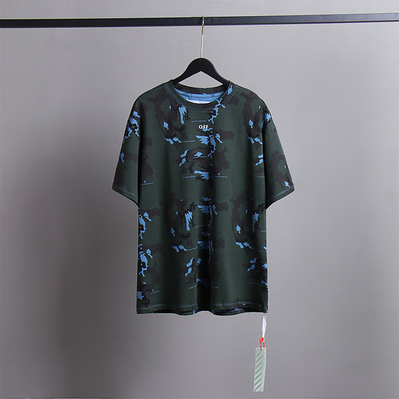 Off White T Shirts Tie-Dye Process Loose Men'S And Women'S Same Style Pure Cotton Short Sleeves
