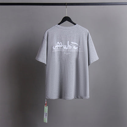 Off White T Shirts Tie-Dye Process Loose Men'S And Women'S Same Style Pure Cotton Short Sleeves