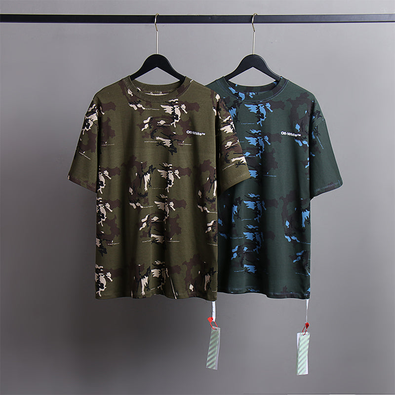 Off White T Shirts Tie-Dye Process Loose Men'S And Women'S Same Style Pure Cotton Short Sleeves