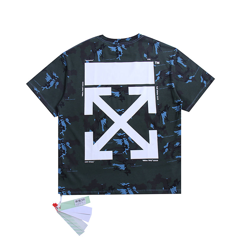 Off White T Shirts Tie-Dye Process Loose Men'S And Women'S Same Style Pure Cotton Short Sleeves