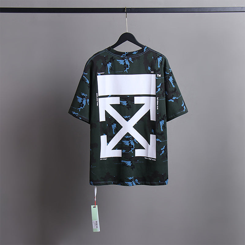 Off White T Shirts Tie-Dye Process Loose Men'S And Women'S Same Style Pure Cotton Short Sleeves