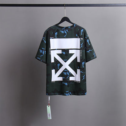 Off White T Shirts Tie-Dye Process Loose Men'S And Women'S Same Style Pure Cotton Short Sleeves