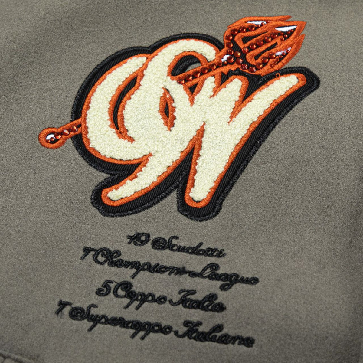 Off White Jacket Qiuxin OW Joint Heavy Industry Embroidery Hot Diamond Baseball Jacket