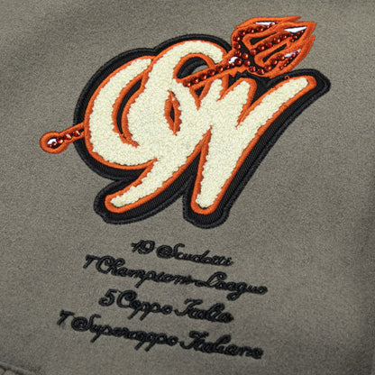 Off White Jacket Qiuxin OW Joint Heavy Industry Embroidery Hot Diamond Baseball Jacket