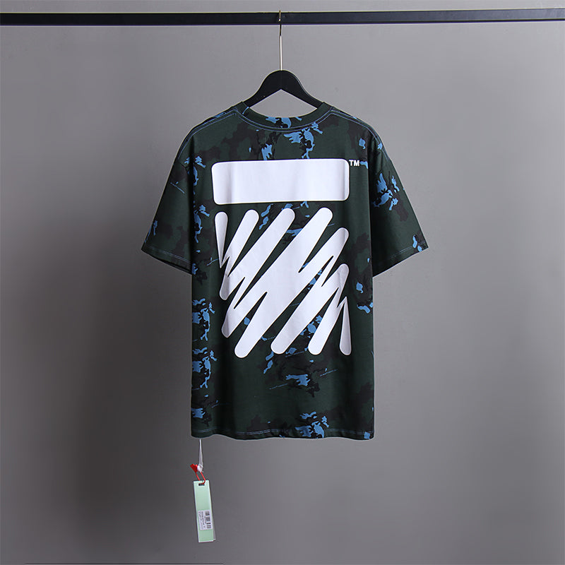 Off White T Shirts Tie-Dye Process Loose Men'S And Women'S Same Style Pure Cotton Short Sleeves