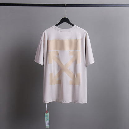 Off White T Shirts Tie-Dye Process Loose Men'S And Women'S Same Style Pure Cotton Short Sleeves
