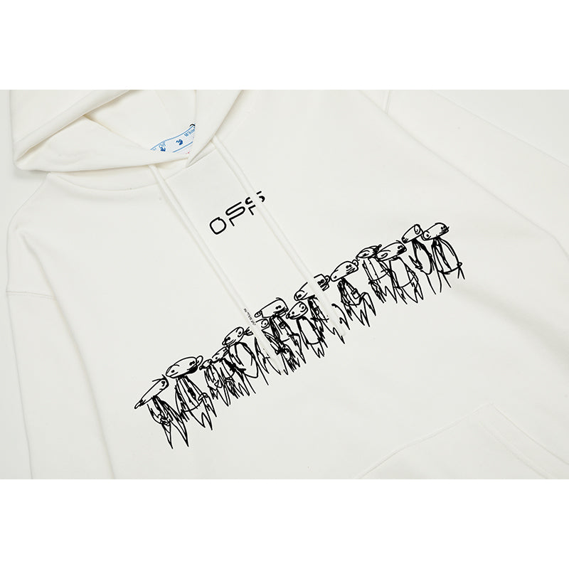 OFF WHITE Hoodie Trendy Street Style Personalized Cotton