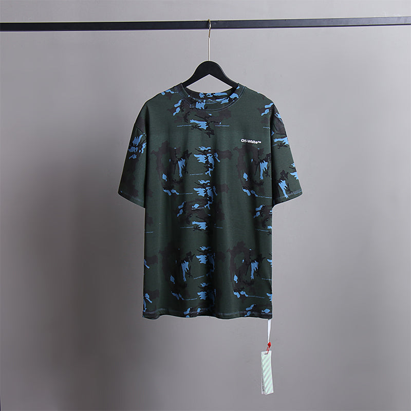 Off White T Shirts Tie-Dye Process Loose Men'S And Women'S Same Style Pure Cotton Short Sleeves