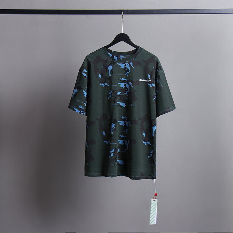 Off White T Shirts Tie-Dye Process Loose Men'S And Women'S Same Style Pure Cotton Short Sleeves