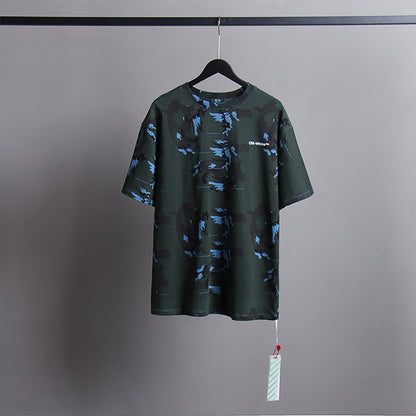 Off White T Shirts Tie-Dye Process Loose Men'S And Women'S Same Style Pure Cotton Short Sleeves